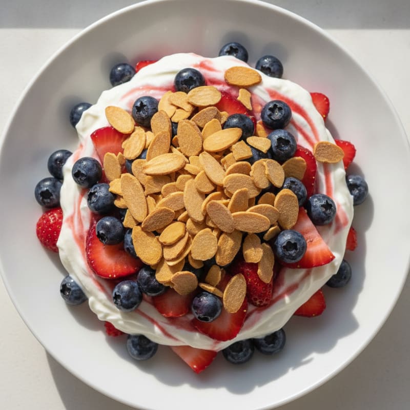 Greek Yogurt Protein Parfait with Berries and Almonds