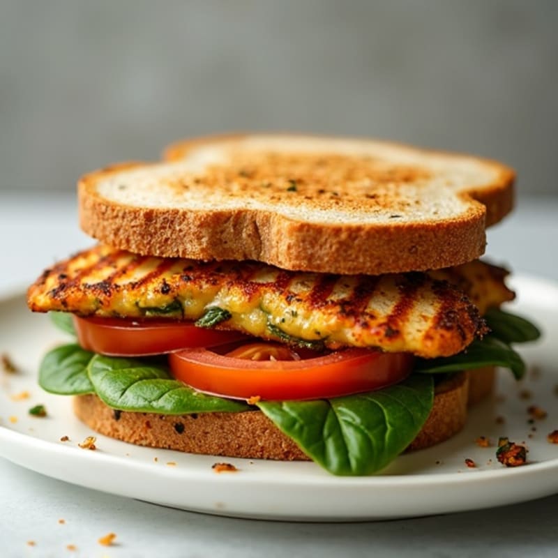 Crispy Grilled Chicken Pesto Sandwich