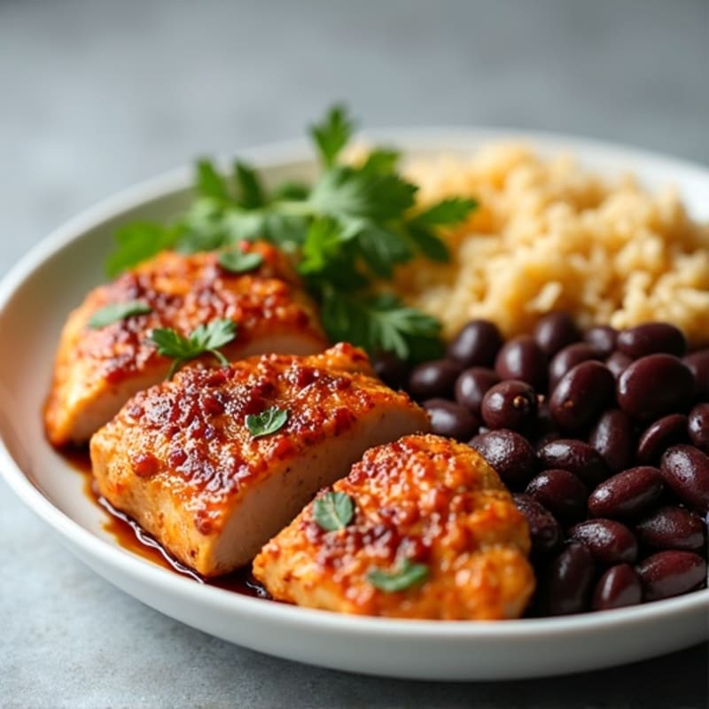 Spicy Jerk Chicken with Coconut Rice and Black Beans
