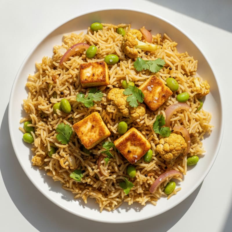 Paneer and Vegetable Biryani