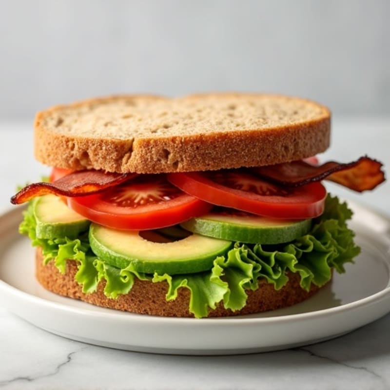 Crispy Turkey Bacon, Fresh Tomato, and Crunchy Lettuce Whole Wheat Sandwich