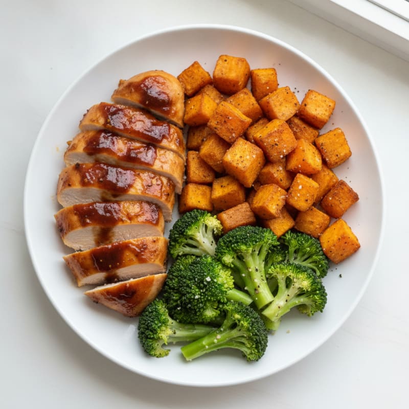 BBQ Chicken with Roasted Sweet Potatoes