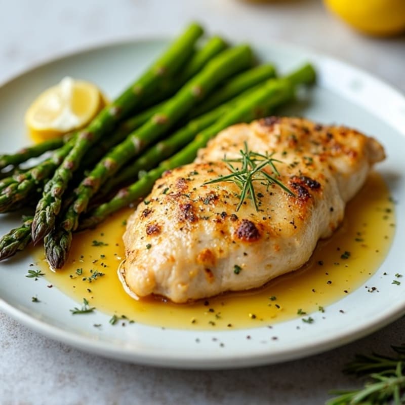Lemon-Herb Roasted Chicken with Crispy Asparagus