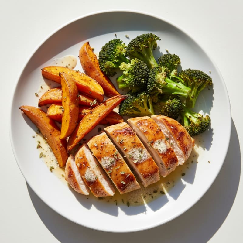 Lemon-Herb Chicken with Roasted Sweet Potatoes