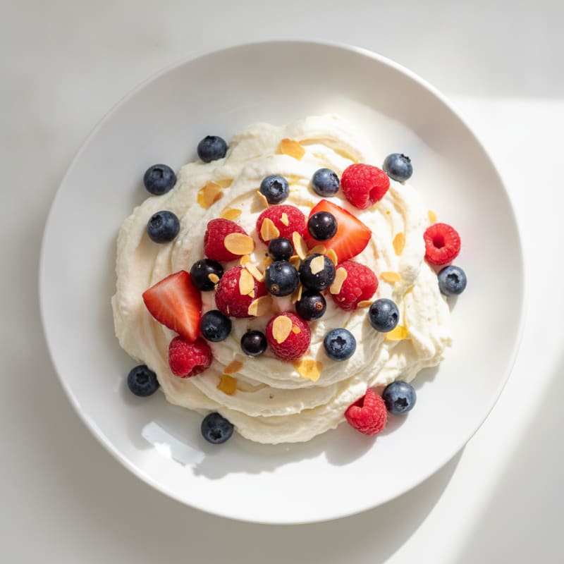 Silky Greek Yogurt Protein Mousse with Mixed Berries