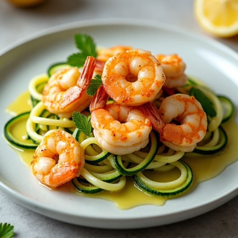 Pan-Seared Lemon Garlic Butter Shrimp with Zucchini Noodles