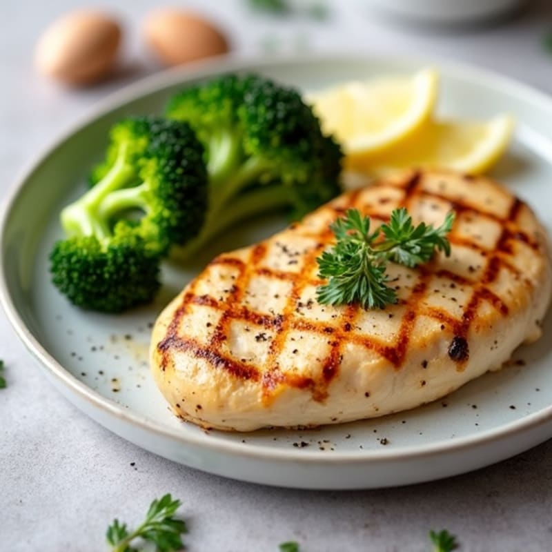 Grilled Chicken Breast with Roasted Broccoli