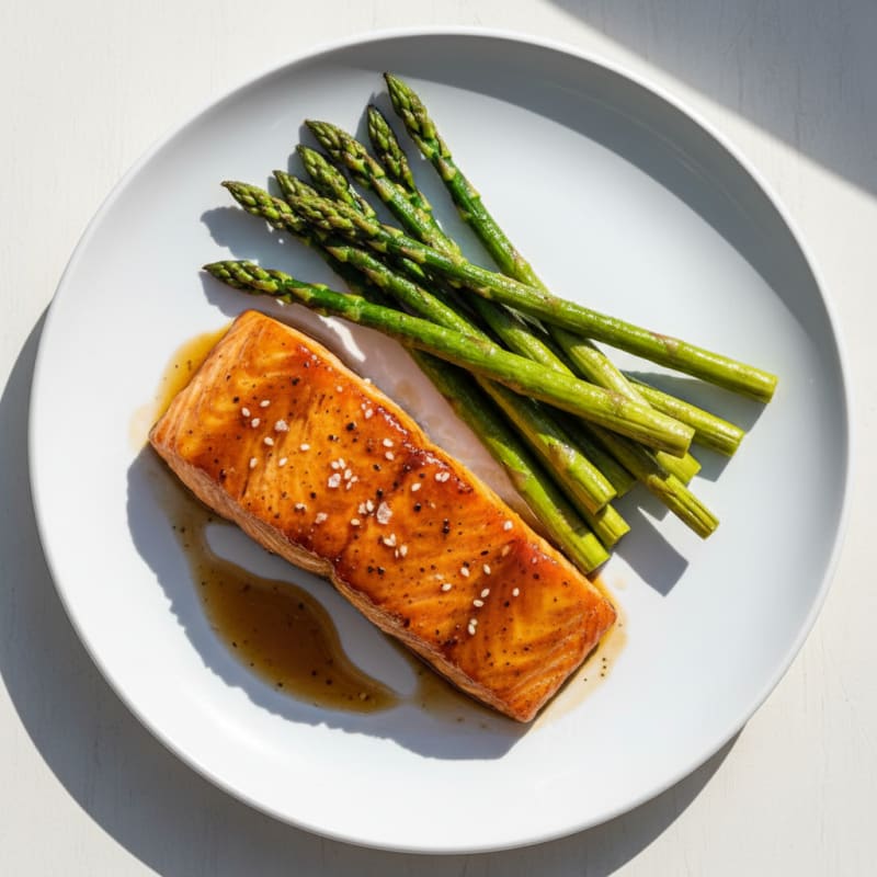 Teriyaki Glazed Salmon with Asparagus