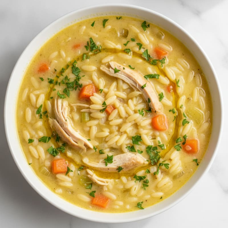 Lemon Chicken Orzo Soup