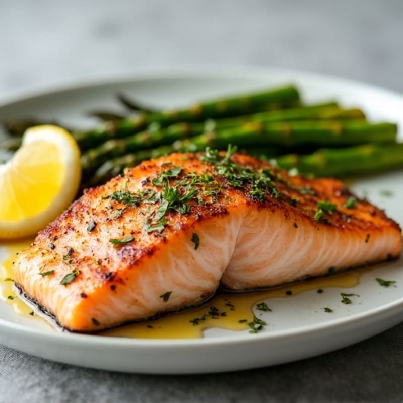 Herb-Crusted Pan Seared Salmon with Lemon