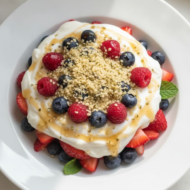 Greek Yogurt Protein Parfait with Mixed Berries