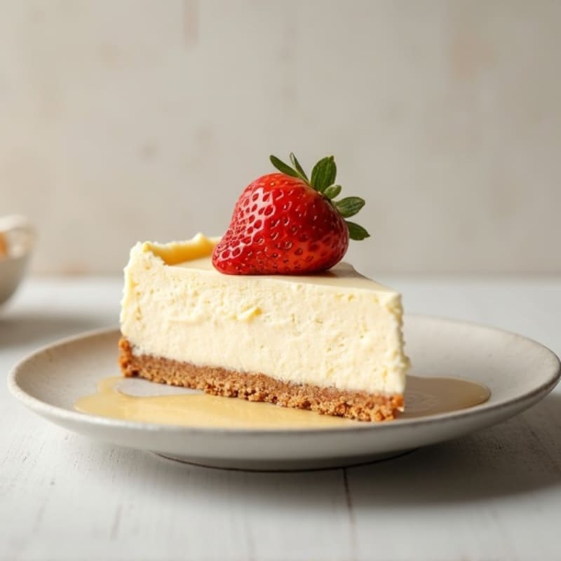 Creamy Vanilla Protein Cheesecake with Almond Crust