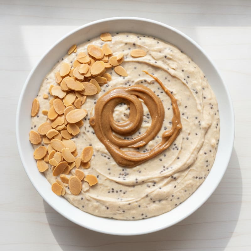 Creamy Vegan Protein Pudding with Almond Butter and Chia