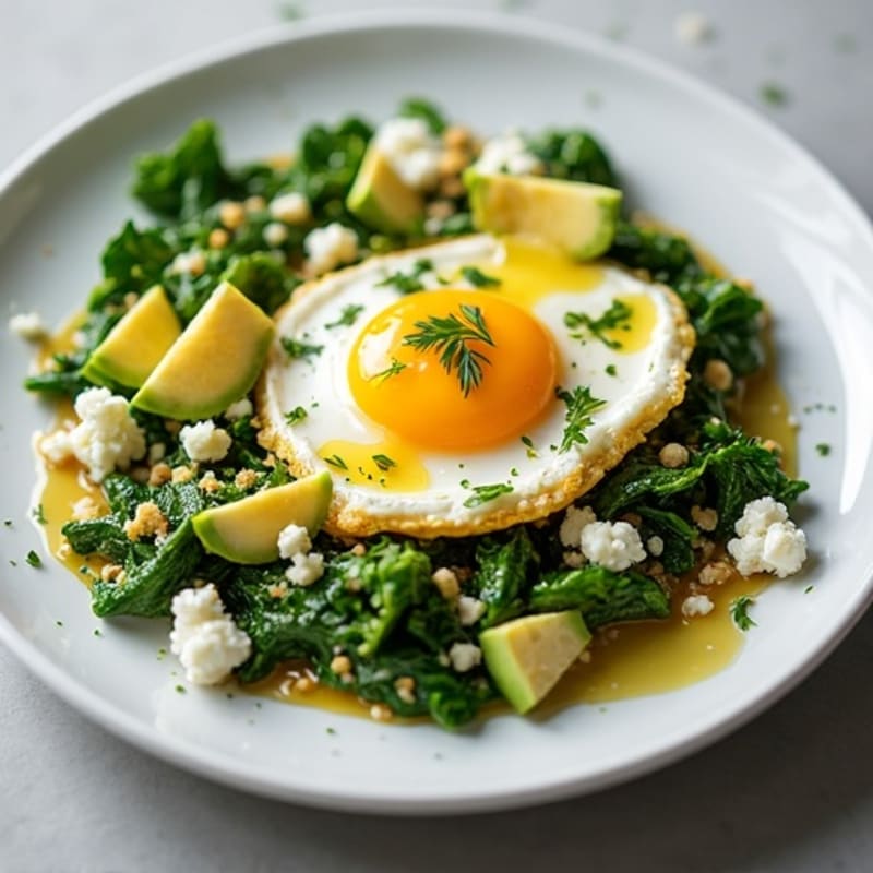 Mediterranean Egg White Scramble with Spinach and Feta