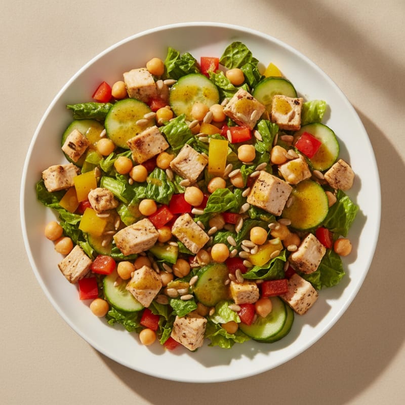 Chopped Chicken Salad with Crunchy Veggies and Lemon Vinaigrette