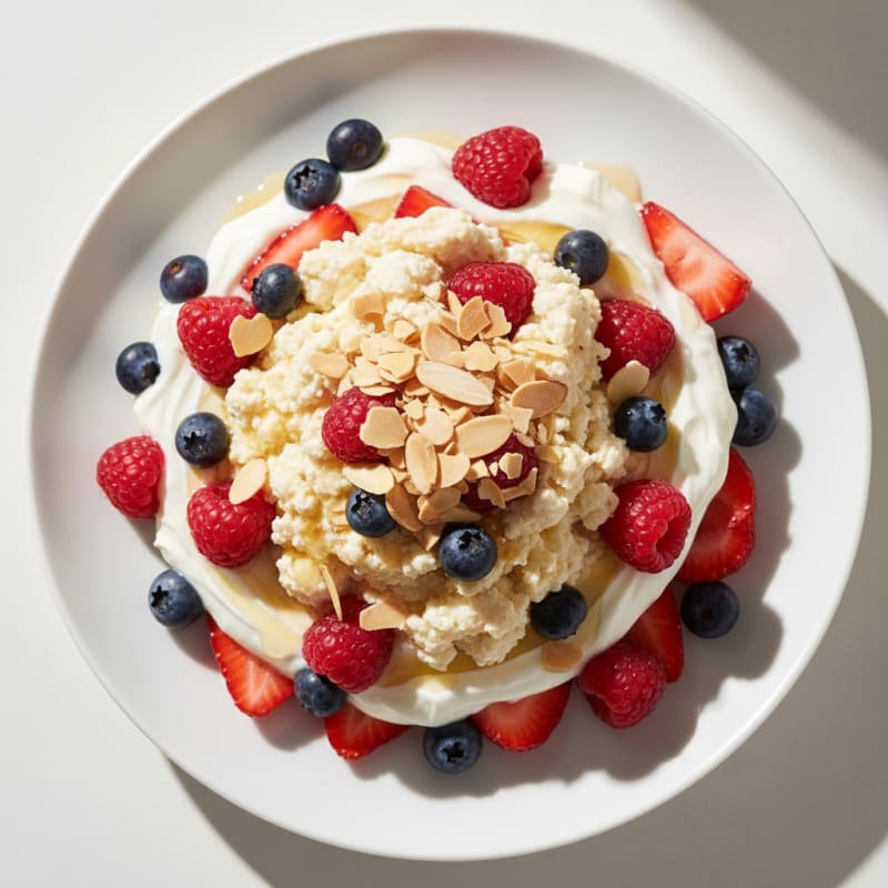 Greek Yogurt Protein Parfait with Berries and Almonds