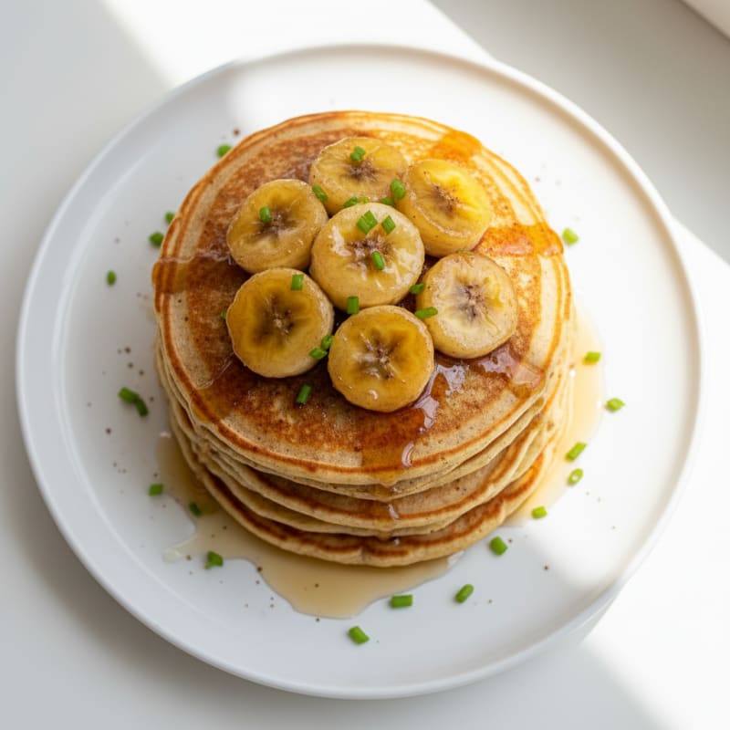 Golden Caramelized Banana Pancakes