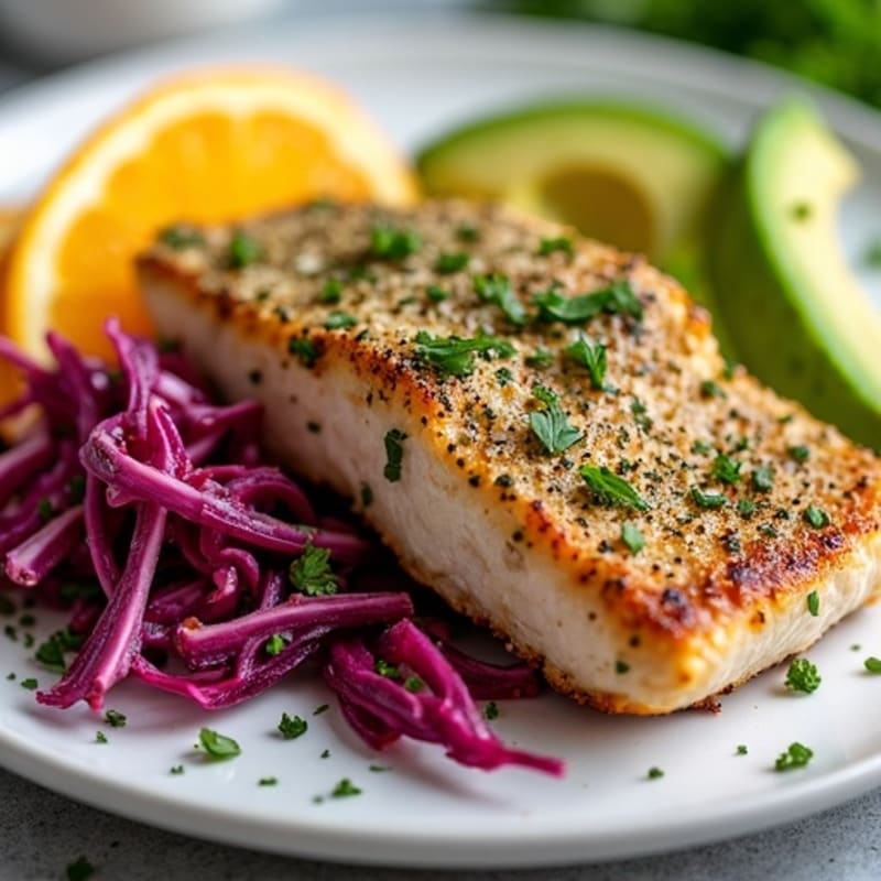 Herb-Crusted Seared Tuna with Citrus Slaw