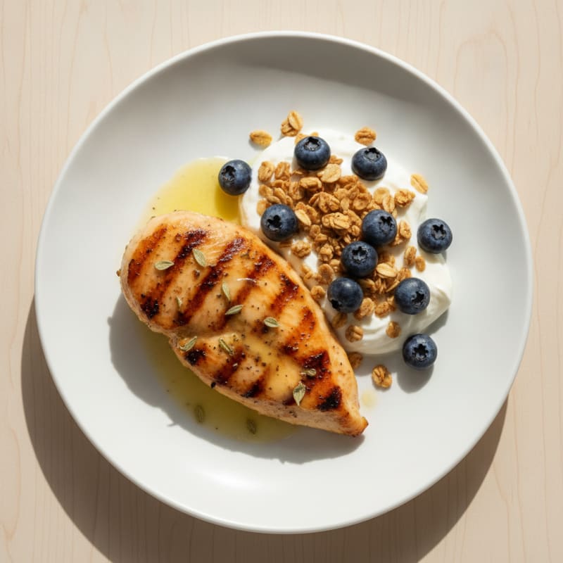 Grilled Chicken Breast with Greek Yogurt and Fresh Fruit