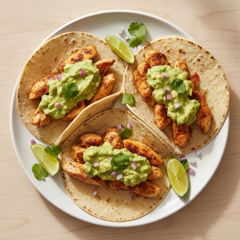 Chicken Street Tacos with Avocado Salsa