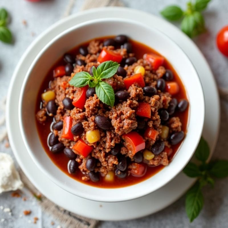Hearty Black Bean and Ground Beef Chili