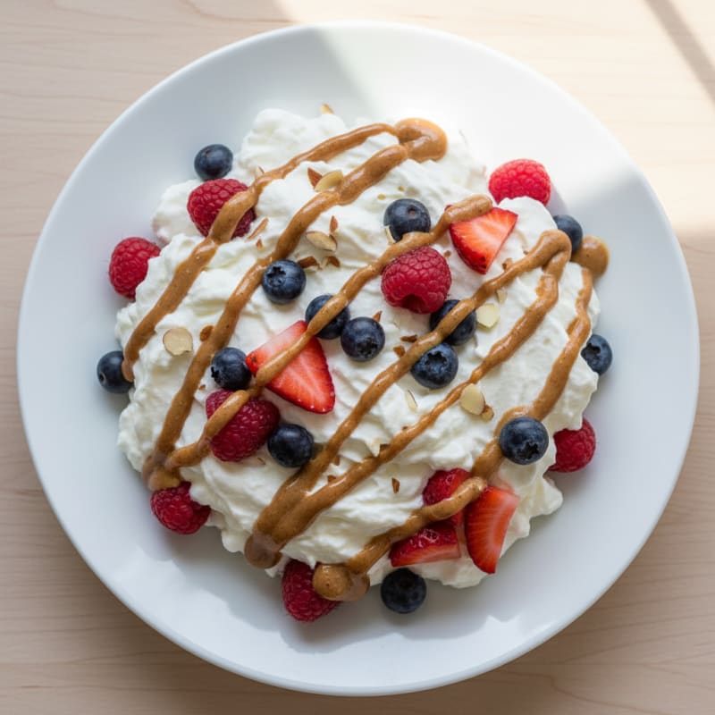 Greek Yogurt Protein Parfait with Berries and Almond Butter