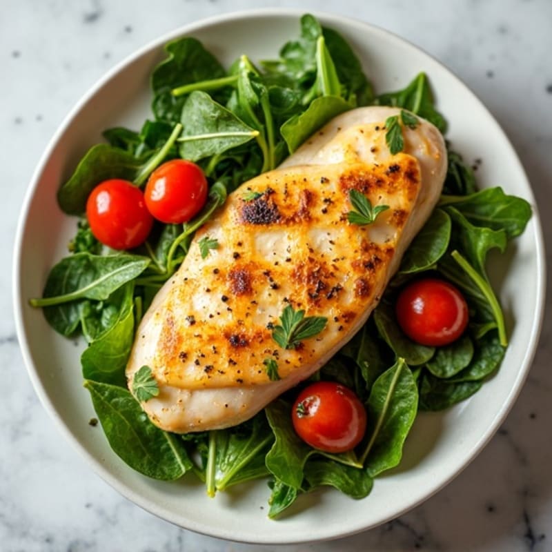 Lemon Garlic Pan-Seared Chicken with Fresh Greens