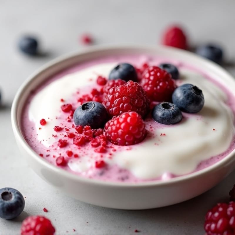 Greek Yogurt Protein Pudding with Mixed Berries