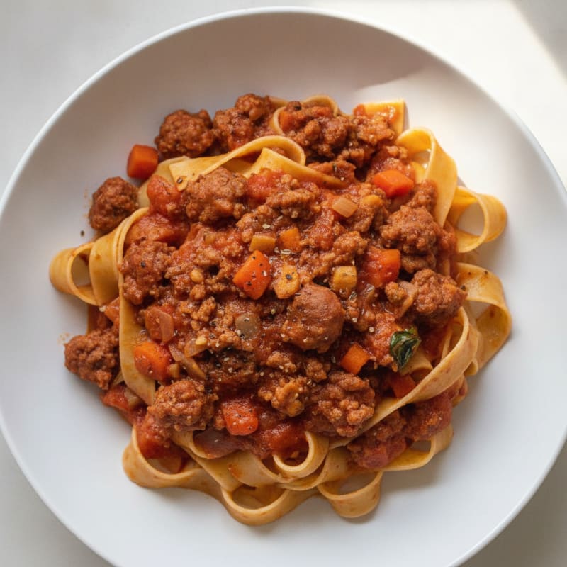 Sweet Italian Beef Bolognese with Pappardelle