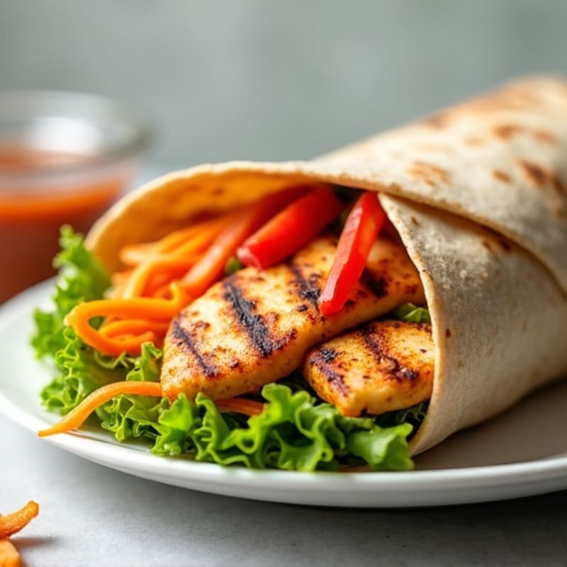 Fresh Grilled Chicken and Crunchy Veggie Wrap