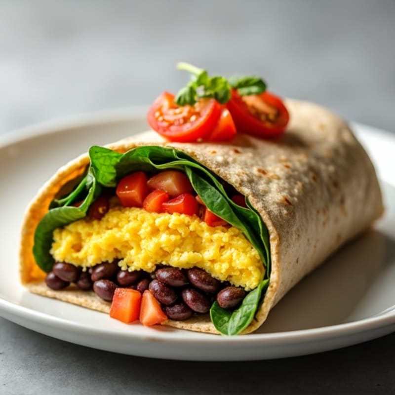 Protein-Packed Scrambled Egg and Black Bean Burrito