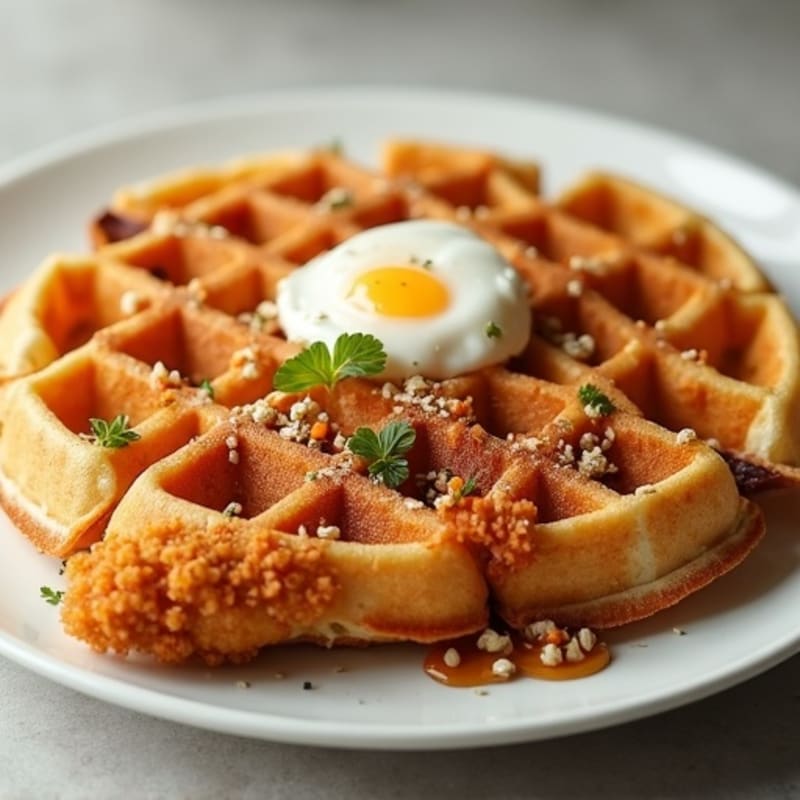 Crispy Golden Baked Chicken with Fluffy Protein Waffles