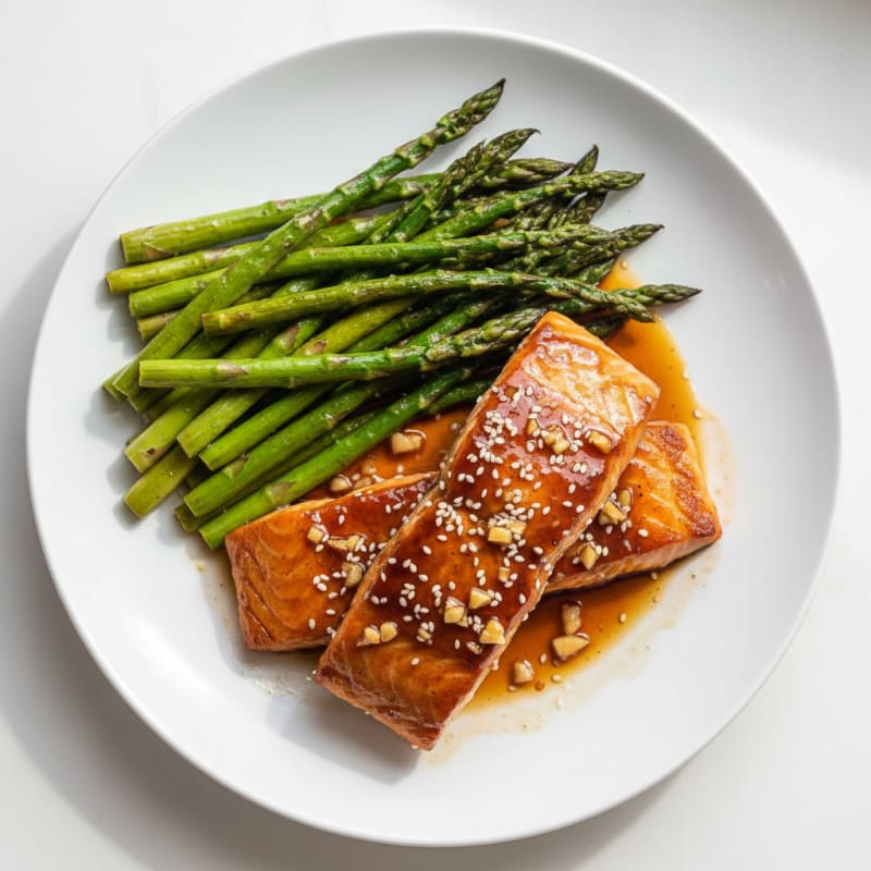 Teriyaki Glazed Salmon with Roasted Asparagus