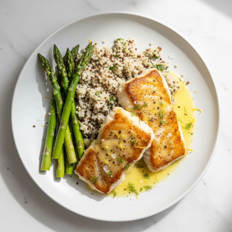 Pan-Seared Cod with Lemon-Dill Sauce