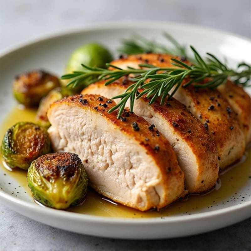 Herb-Roasted Turkey Breast with Crispy Brussels Sprouts