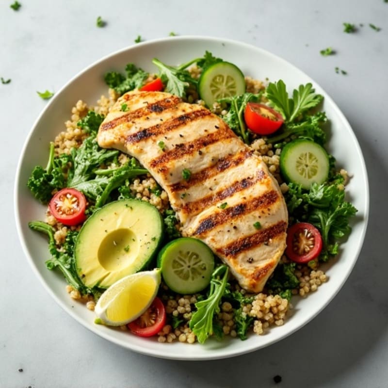 Grilled Chicken and Quinoa Salad with Lemon-Herb Dressing