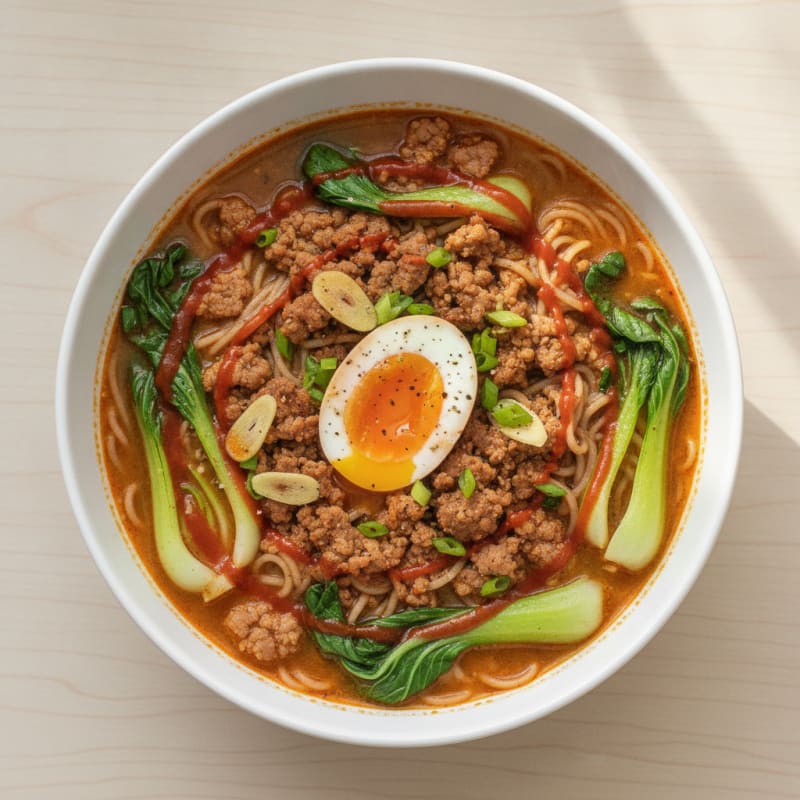 Sriracha Pork Ramen with Jammy Egg