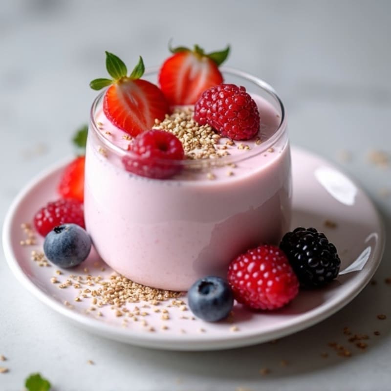 Greek Yogurt Protein Mousse with Mixed Berries