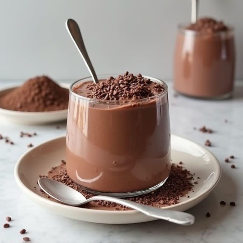 Silky Chocolate Protein Pudding with Chia Seeds