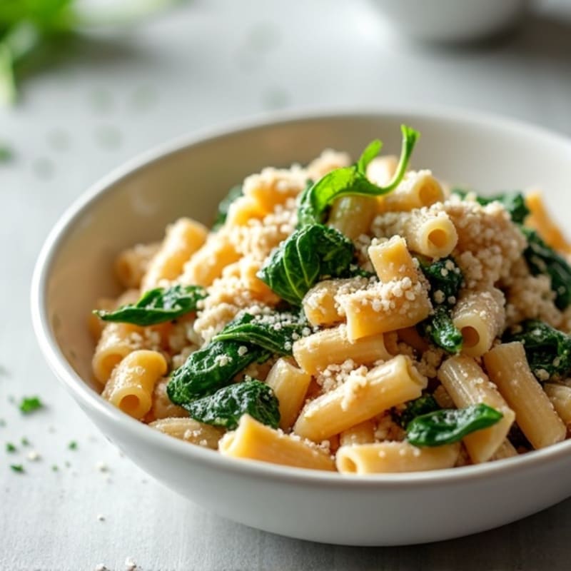 Creamy Cottage Cheese Pasta with Lean Ground Turkey and Spinach