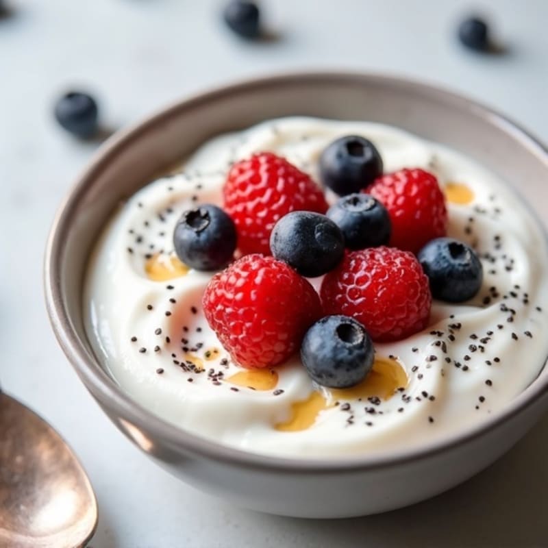Silky Greek Yogurt Protein Pudding with Berries