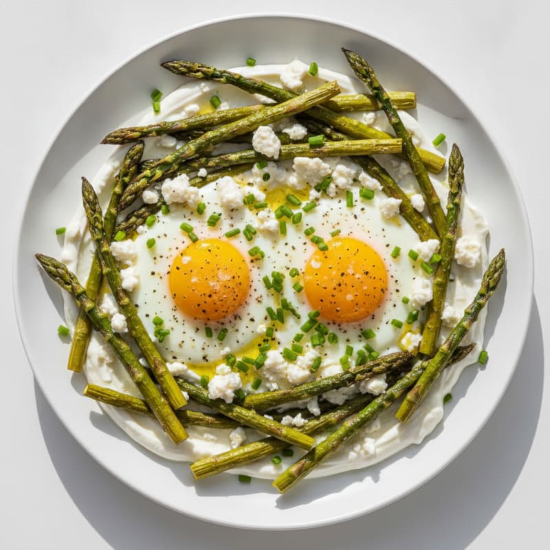 Baked Eggs with Roasted Asparagus