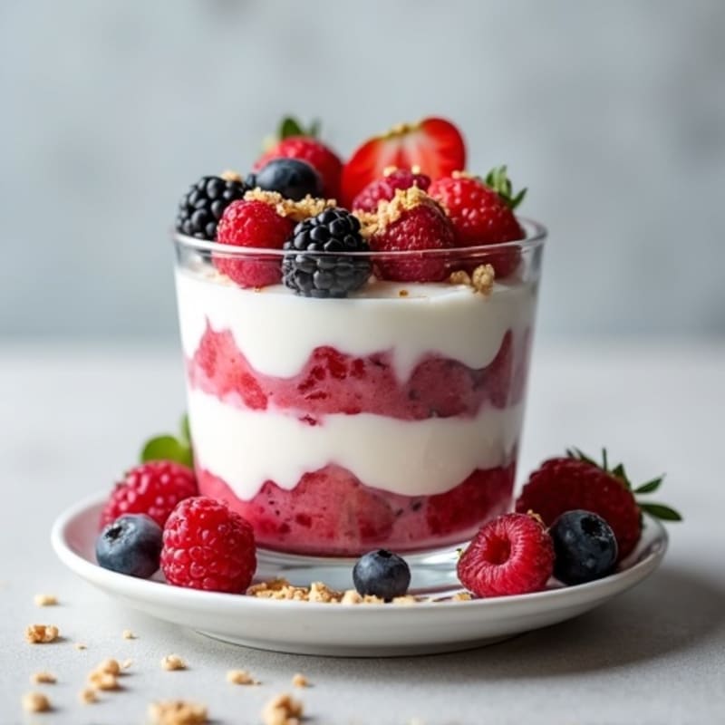 Greek Yogurt Protein Parfait with Mixed Berries