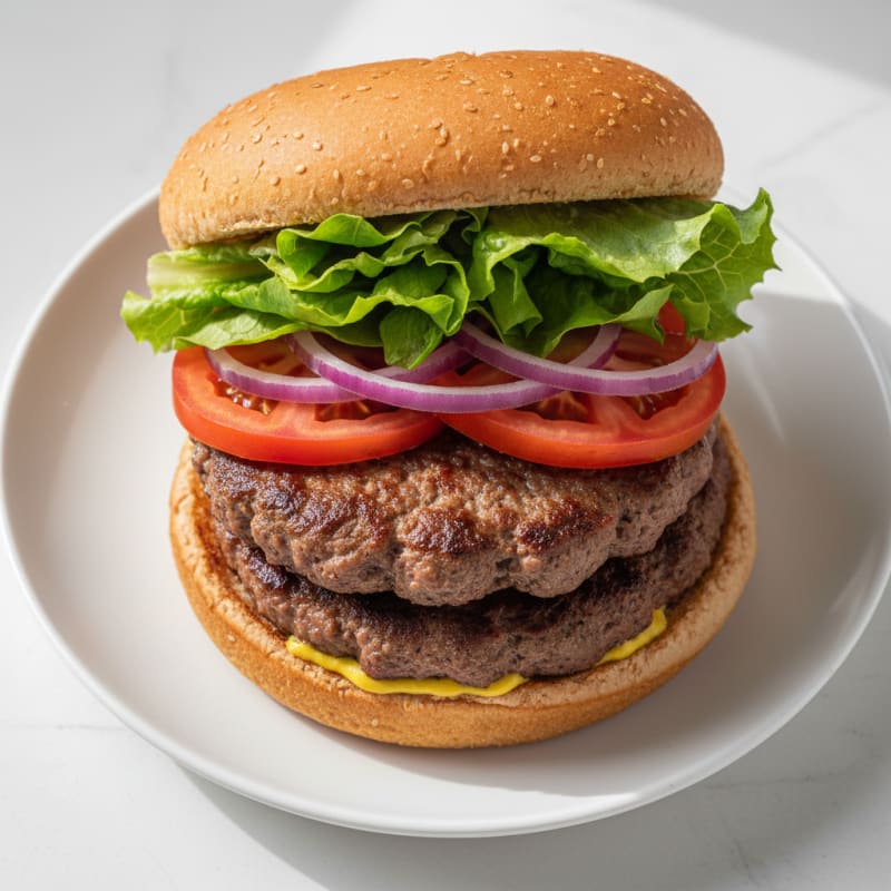 Classic Beef Burger with Toasted Buns