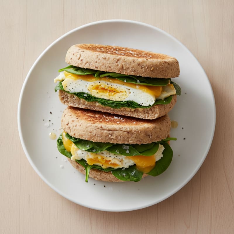 Simple Egg and Spinach Sandwich