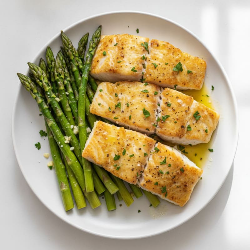 Lemon Herb Baked Cod with Asparagus