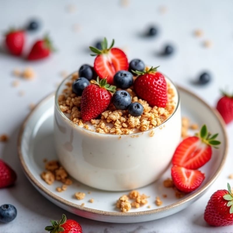 Silky Greek Yogurt Protein Pudding with Berries