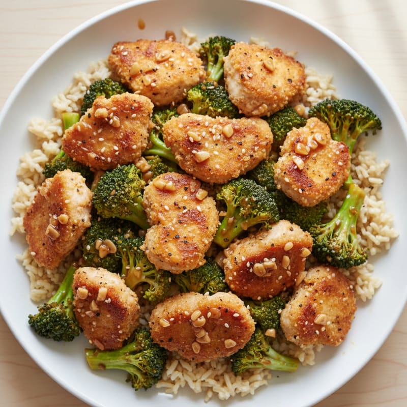 Crispy Teriyaki Chicken and Broccoli