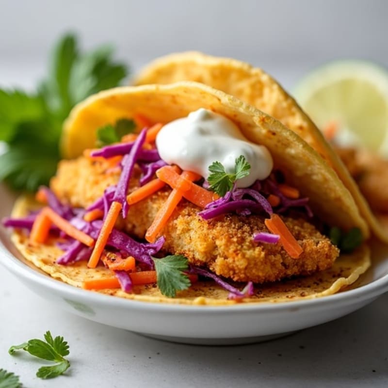 Crispy Baked Fish Tacos with Lime Slaw