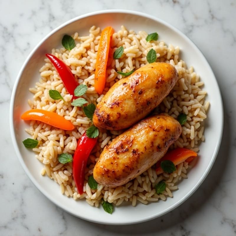 One-Pan Savory Chicken and Rice with Bell Peppers